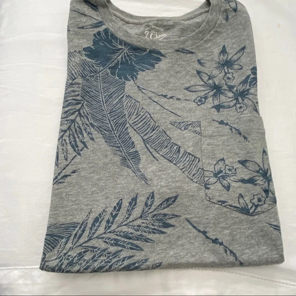J. Crew Tropical Floral Pocket Tee